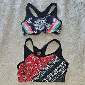 PINK Victoria's Secret Black and White Sports Bra